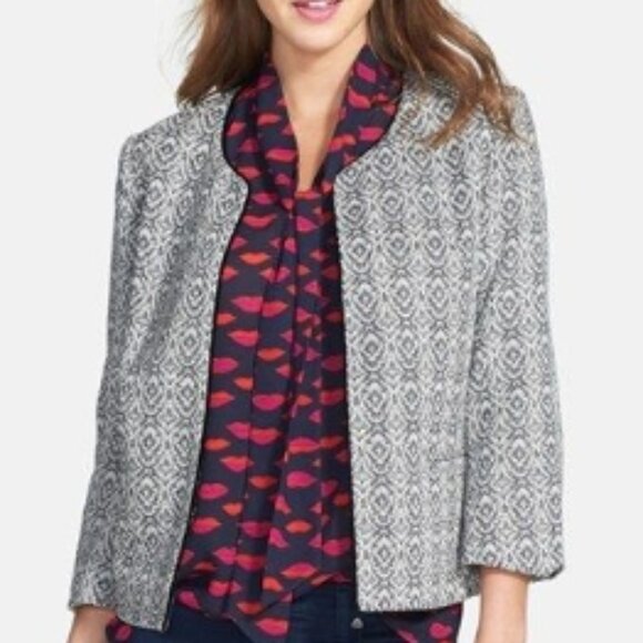 Anthropologie Jackets & Blazers - Anthropologie Pleione Bellatrix Three Quarter Sleeve Geo Tweed Jacket Size S NWT